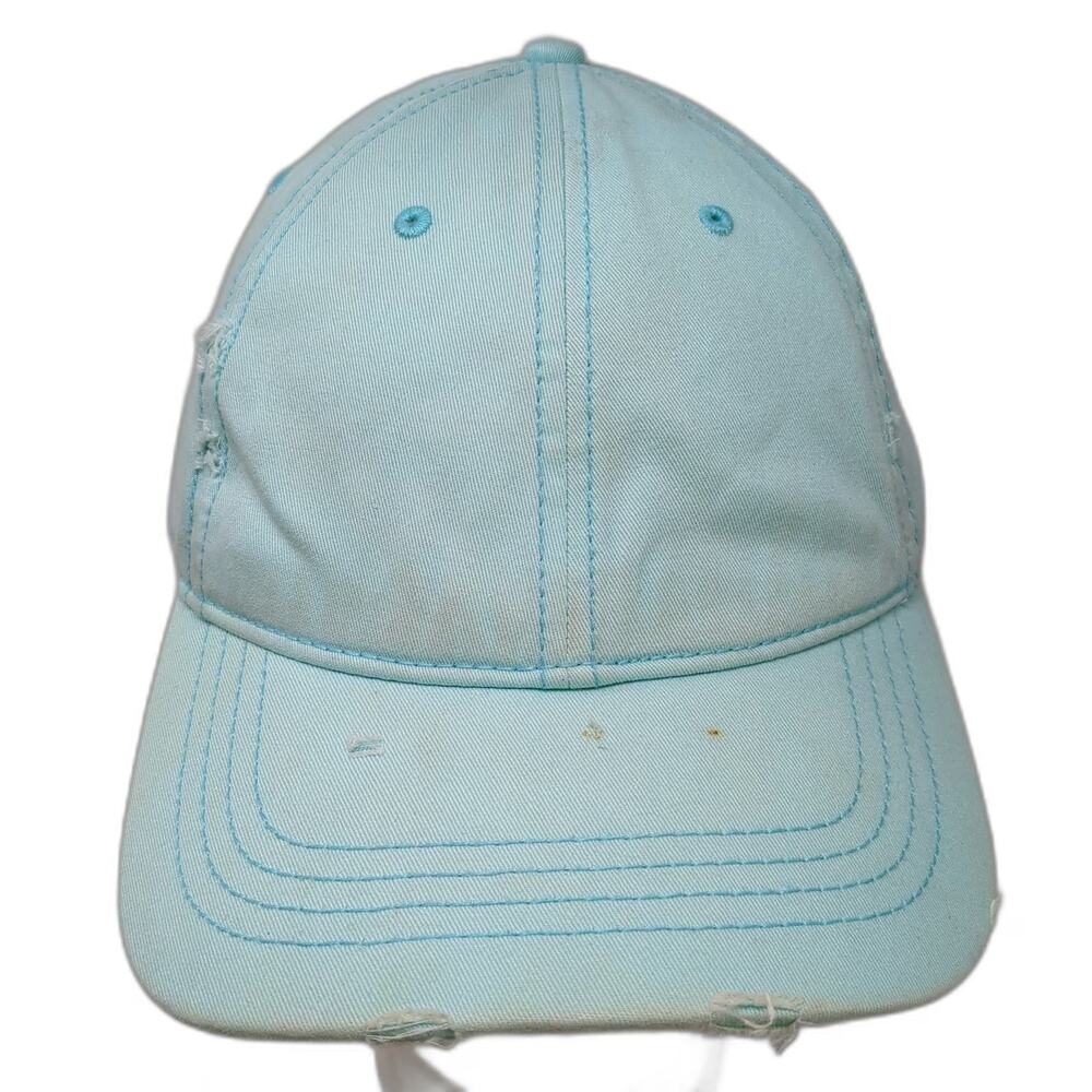 American Eagle Baseball Cap Blue One Size Distressed Cotton Slideback Plain Hat